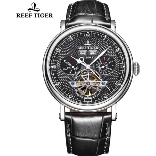 Reef Tiger/RT Luxury Men Casual Watches Calendar Perpetual Mechanical Tourbillon Waterproof Watch Clock Relogio MasculinoRGA1903