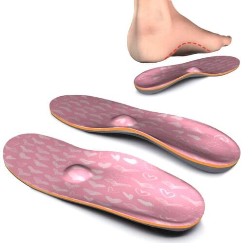 Pink Love Arch Supports Insoles Memory Foam Orthotics Inserts Ease High Arch,Flat Feet, Foot Pain For Women'Casual Shoes
