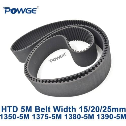 POWGE HTD 5M synchronous Timing belt C=1350/1375/1380/1390 width 15/20/25mm Teeth 270 275 276 278 HTD5M 1350-5M 1380-5M 1390-5M