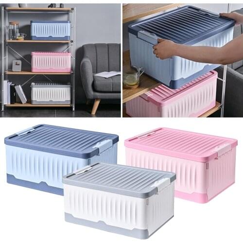 Folding Storage Box Plastic Stackable Organizer Cube for Kitchen Clothes
