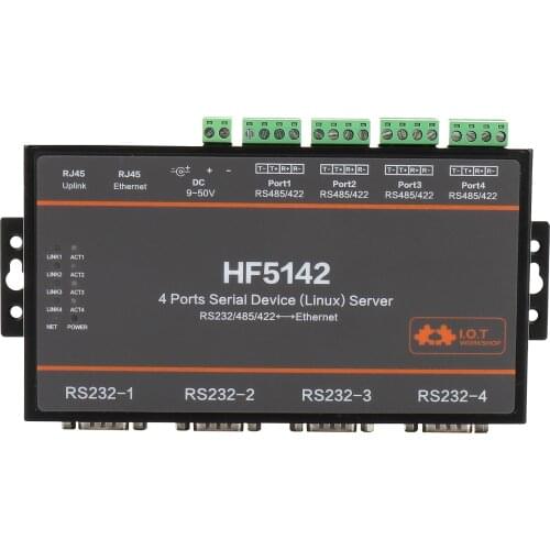 Smart Home HF5142 4 ports Serial Network Server FreeRTOS Device RS232/RS485/RS422 to Ethernet Converter TCP IP Telnet Modbus