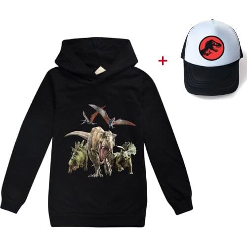 Spring Outwear dinosaur Print Clothes Autumn Jacket Boys Coat Children Clothing Girl Sweatshirts Kids Long Sleeve T-Shirt Hooded