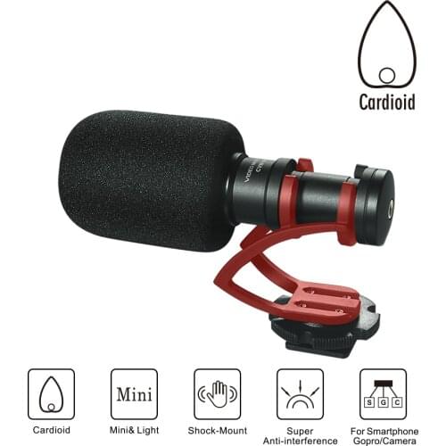 COMICA VM10 Full Metal MINI Shotgun Cardioid Video Microphone Interview MIC w/ Shock-Mount for Canon Nikon Sony A7RII DSLR Phone