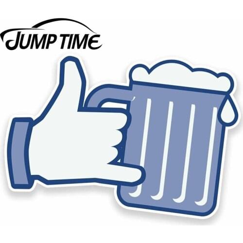 Jump Time for Beer Hand Funny Joke Vinyl Sticker Laptop Car Gift Facebook Logo Decal Rear Windshield Waterproof Car Accessories