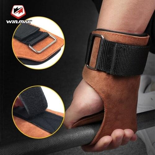 Anti-Skid Hand Grips Gloves Protection Palm Wrist Guard Weightlifting Strap Pull-ups Power workout Cowhide Crossfit Fitness Gym