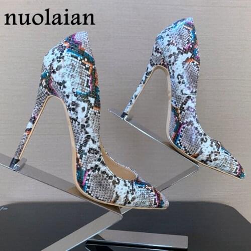 Womens Leopard Leather Platform Pumps Dress Wedding High Heel Shoes Lady Chaussure Summer High Heels Woman Shoe Pump Shoes