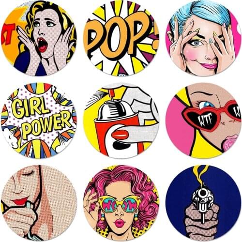 58mm pop art lichtenstein Icons Pins Badge Decoration Brooches Metal Badges For Backpack Decoration