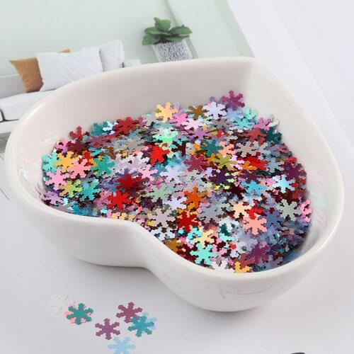 10g/Pack Ultrathin 6mm snowflake Shape Sequins for Nail art PET Color wedding dress mobile phone shell art Manicure Material
