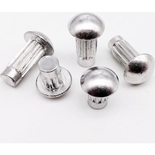 100pc M2 M2.5 M3 M4 GB827 Aluminum Button Round Head Knurled Shank Solid Rivet for Label Name Plate Diameter 2-4mm length 3-10mm