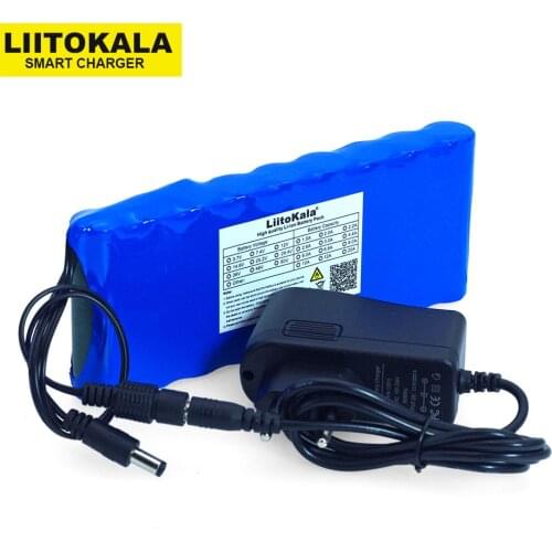 12 v 9.8Ah 9800 mAh 18650 Akus 12 V Li-lon Aku Protection on board CCTV Monitor battery +12,6 V 1A charger