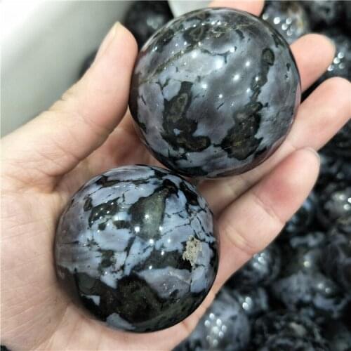 2 pieces good quality indido gabbro sphere mystic merliite ball healing crystals