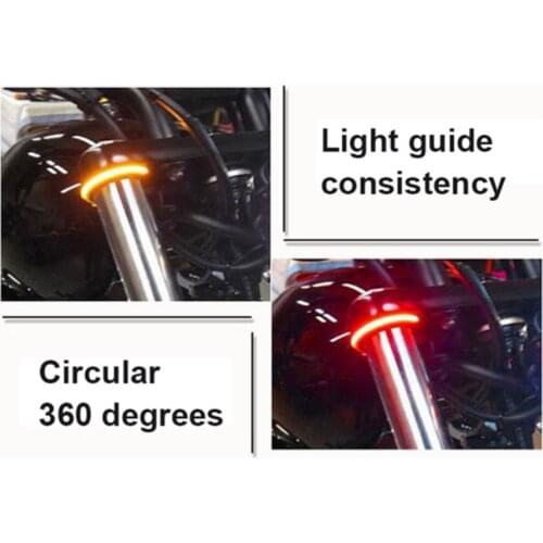 2PCS Universal Motorcycle Flasher LED Rear Loop Buckle Flashing Ring Tail Light Turn Signals for Harley Universal vehicle