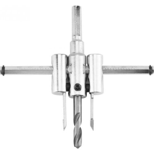 30-120mm Circle Hole Drill Bit Alloy Steel Adjustable Silver Circle Hole Saw Drill Bit Set DIY Woodworking Tool