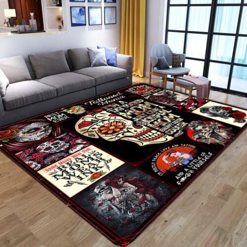 3D Printed Skulls Pattern Carpets for Living Room Bedroom Area Rugs Skull Big Carpet Halloween Party Rug Tea Table Floor Mat