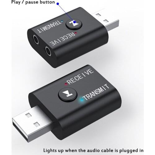 5.0 Mini Wireless Bluetooth-compatible Audio Receiver Transmitter Stereo 3.5mm Jack for TV PC Headphone Car Kit Wireless Adapter