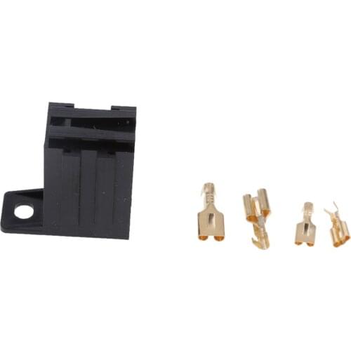 Durable 12V 4Pin 30Amp Auto Relay Socket Holder Mount Base With Terminals