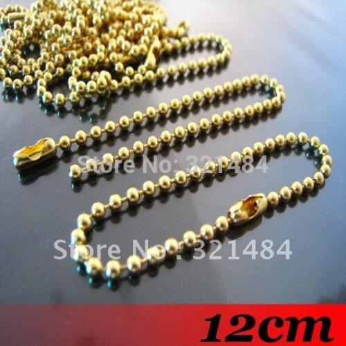 Free ship! Gold Plated 1000PCS 12cm 2.4mm Ball Chains Link with Connector For Scrabble Tiles Key Chains Tags