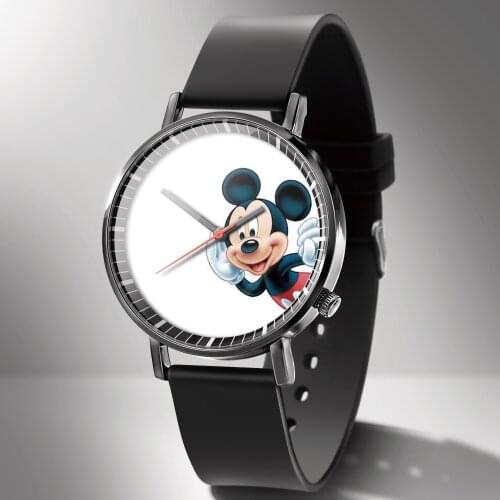 Zegarki damskie New cartoon Mickey minni quartz wristwatch children leather Ladies watch women watches kid boy girls reloj mujer