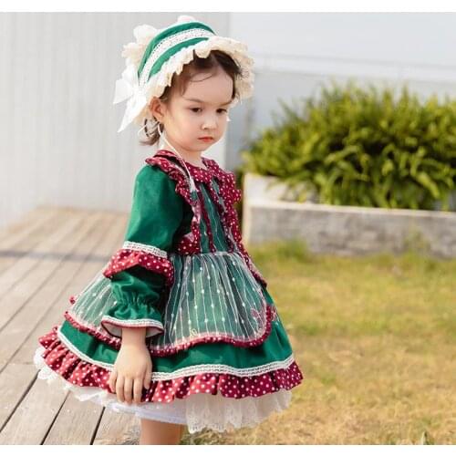 Children Spain Dress infant Retro Embroidered Vestidos Baby Girl Christmas Lolita Royal Dresses Girls Birthday Baptism Frocks