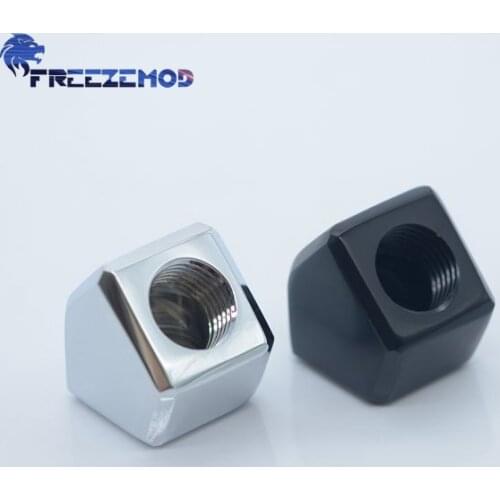 FREEZEMOD 45 Degree Angle Squar Elbow Fitting Adapter Double Internal G1/4' External Thread MOD Computer Water Cooler Cube Elbow
