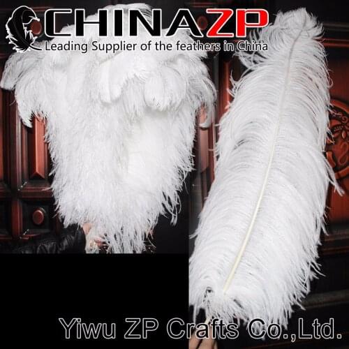 CHINAZP Factory 50pcs/lot 70~75cm(28~30inch) Top Quality White Natural Ostrich Feathers Wedding Party Decoration