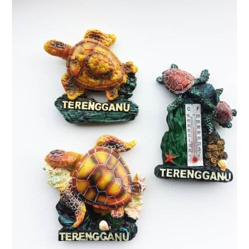 Creative Magnetic Thermometer Fridge Magnets Malaysia Terengganu State Tourism Memorial Sea Turtle Decoration Crafts