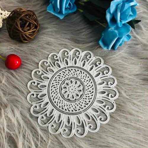 Lace Round Stencil Background Frame Metal Cutting Dies Embossing Folders Card Making Decor for Diy Scrapbooking