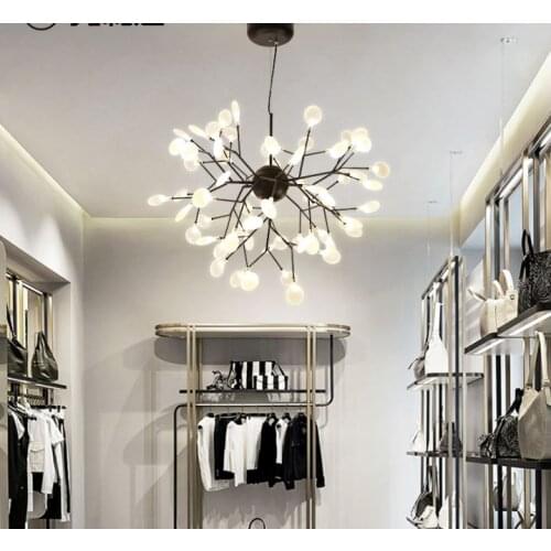 Nordic firefly chandelier modern minimalist creative restaurant clothing store branch wrought iron bedroom living room lighting