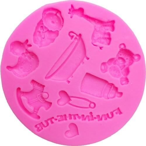 M0543 Baby Trojan/ giraffe/Bear/duck/Love cake decorating tools moule silicone chocolate mold silicone cake mold