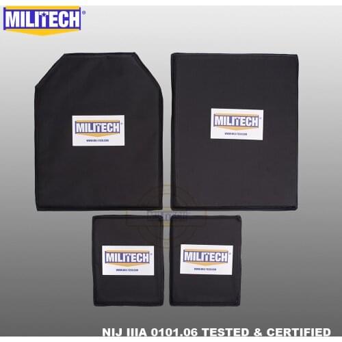 MILITECH Aramid Ballistic Panel BulletProof Plate Inserts Body Armor Soft Armour NIJ IIIA 3A 11 x 14 STC&RC And 6 x 8 Two Pairs