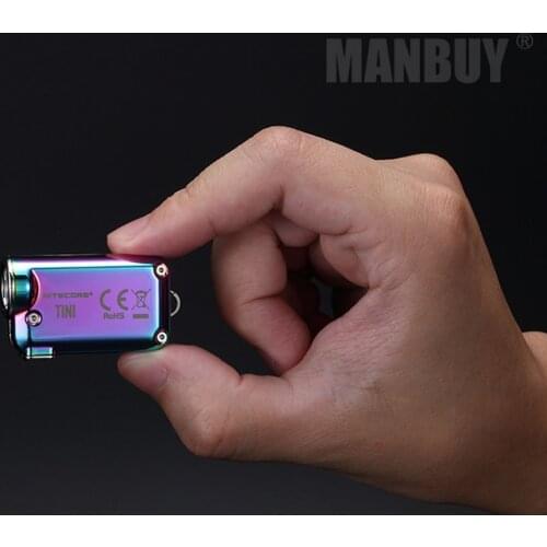 Wholesale NITECORE TINISS tini CU Micro micro USB Rechargeable Keylight Mini EDC Flashlight Metal Keychain Light Builtin Battery