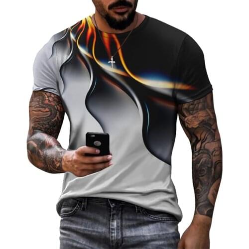 Men 3D Printed t-Shirts Personality Lightning T Shirt Short Sleeve Casual T Shirts 2021 New Summer Fashion T-Shirt Streetwear