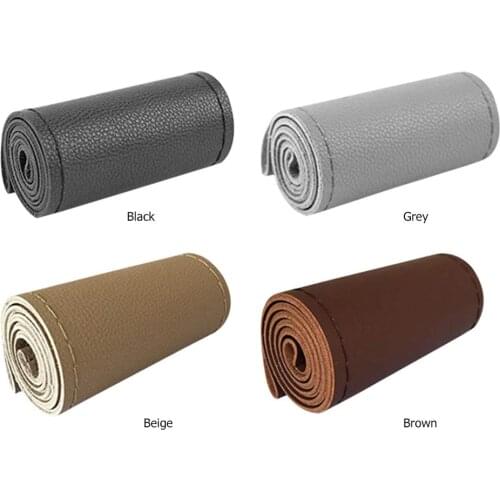 Car Steering Wheel Braid On Protective Case Non-slip Leather Auto Styling Covers with Needle and Thread for Diameter 38cm