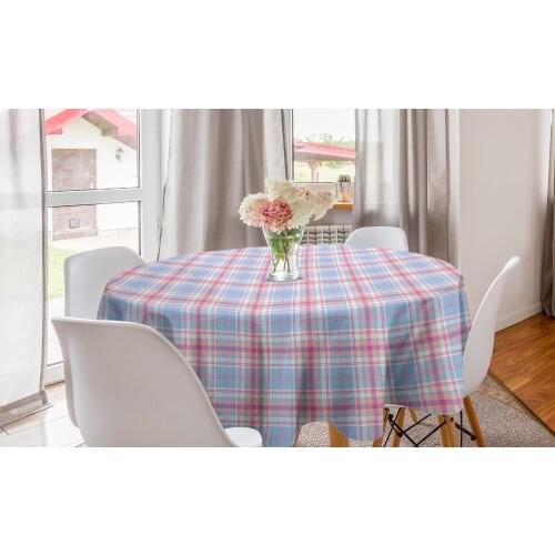 Pastel Round Tablecloth Old Fashioned Retro Style Classical Circle Table Cloth Cover for Dining Room Kitchen Decor & Party