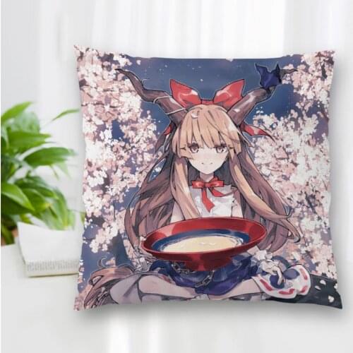 Custom Japanese Anime Ibuki Suika Pillow Case Polyester Decorative Pillowcases Zipper Pillow Case Pillowcase Cover Square