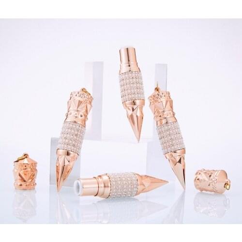 10/50pcs 12.1mm Rose Gold Crown Lipstick Tubes Empty Plastic Diamond Lip Balm Refillable Bottle DIY Cosmetic Lip Rouge Container