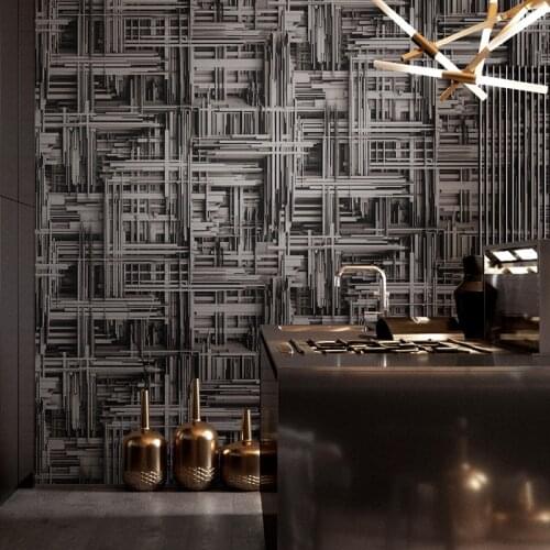 Retro Nostalgic Industrial Wind Simulation Geometric Steel Wallpaper Hair Salon Hair Salon Bar Background Wall Stereo Wallpaper