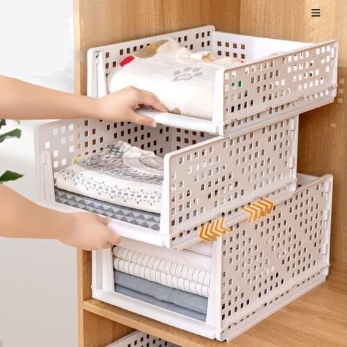 Stackable Wardrobe Storage Box, Drawer Organizer, Foldable Clothes Shelf Baskets, Perfect for Kitchen, Office, Bedroom&Bathrooms