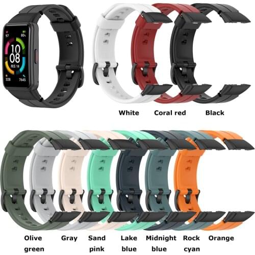 16mm Silicone Watch Band Sport Watch Watch Strap Spare Parts for Huawei Band6, Honor Band 6
