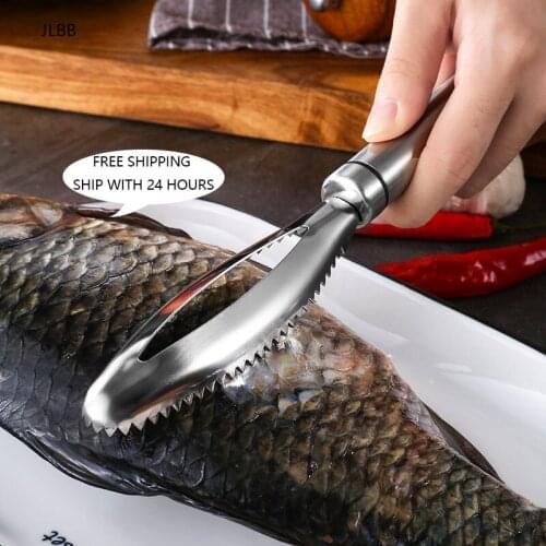 Stainless Steel Fish Scale Remover Planer Scraper 304 High Quality Utensils Manual Quick Kitchen Accessories Seafood Tools
