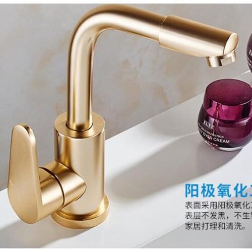 Kitchen Vidric Faucet Deck mounted Space aluminum rose gold a mixer tap with single handle single hole basin sink faucets