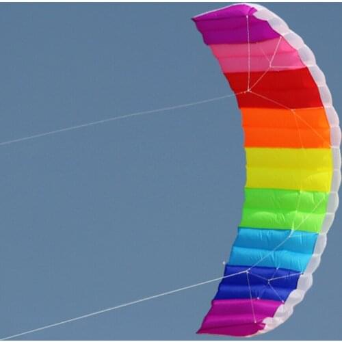 Outdoor Fun Adults Child Games Toy Rainbow Stunt Dual Line Kite Outdoor Sports Flying Tools Sailing Beach Supply