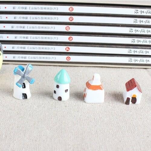 Windmill Villa Model Micro-Landscape Resin Decoration Cartoon Lovely House DIY Material