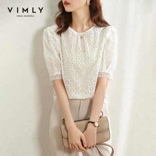 Vimly Openwork Blouses