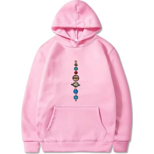 Planets Colour Hoodies Women 2021 Autumn Winter Warm Fleece Sweatshirts Creative Design Funny Fashion Fitness Hoodies Sudadera