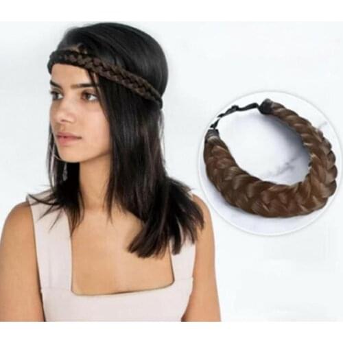 Fashion Wig Headband Braids Hair Accessories Women Hairstyle Plait Braided Hair Band Girls Elastic Hairband Female Headwear