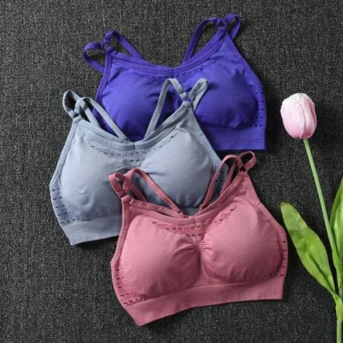 Woman Energy Seamless Sports Bra Running Back Cross Strappy Yoga Bra With Removable Pads Brassiere Sport Fitness Top Active Wear