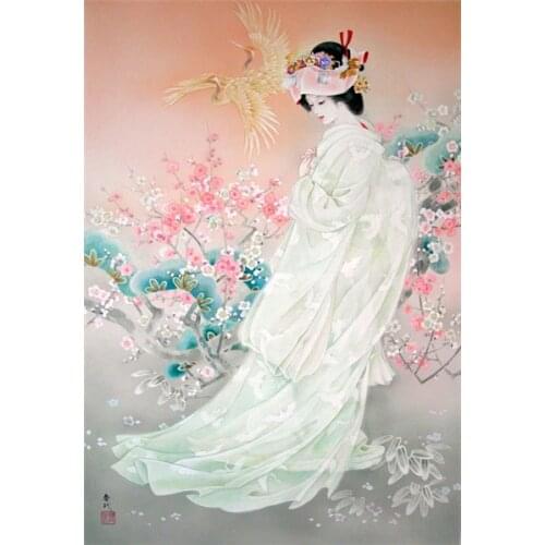 Cross-Stitch People Needlework The Japanese Kimono Elegant lady 14CT Unprinted DIY Cross Stitch Kits Handmade Art Wall Decor