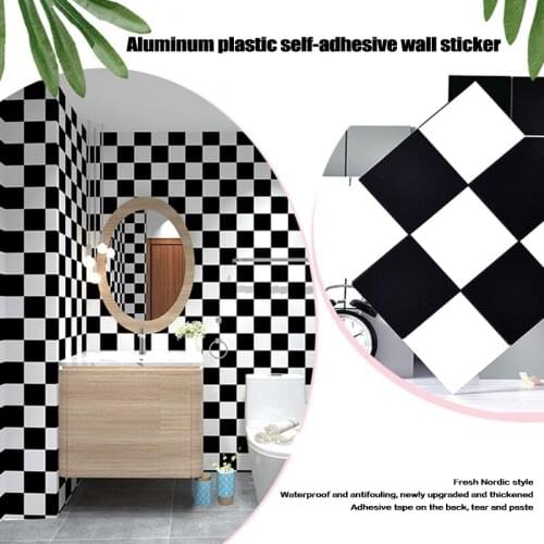 1pc PVC Tile Stickers Self Adhesive Wall Stickers Decorative Stickers DIY Wallpaper Home Bedroom Wall Floor Decals 30x30cm