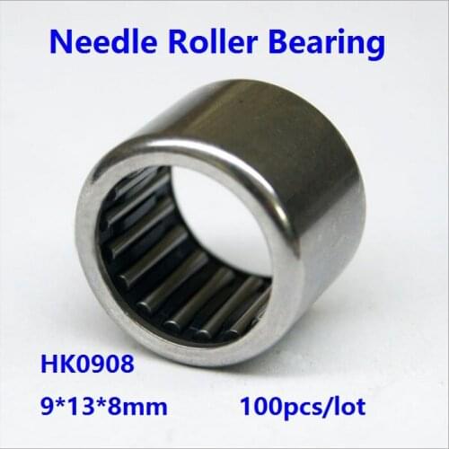 100pcs/lot HK0908 HK091308 9×13×8mm High quality Drawn Cup Type Needle Roller Bearing 9*13*8 mm